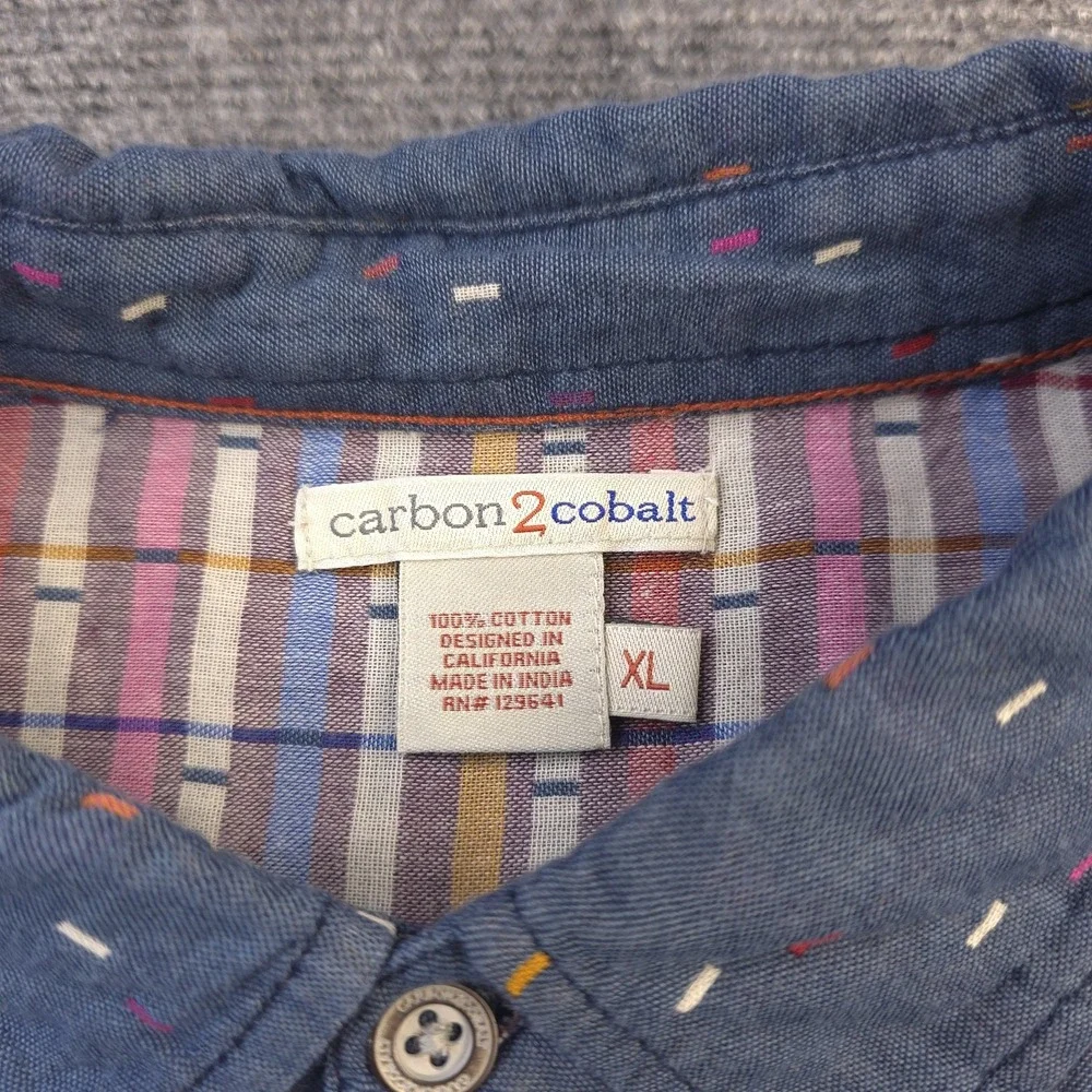 Carbon 2 Cobalt Shirt XL Long Sleeve Blue Multicolor Geometric Candy Button Down